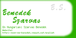 benedek szarvas business card